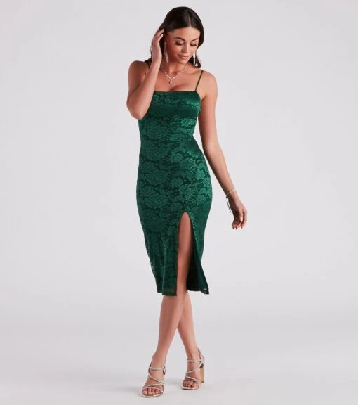 Windsor. Date Night Approved Floral Lace Midi Dress -Specialtycookwareus 05101 2108 3