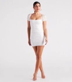 Windsor. Charming Vibes Lace Puff Sleeve Mini Dress -Specialtycookwareus 05101 2147 3
