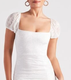 Windsor. Charming Vibes Lace Puff Sleeve Mini Dress -Specialtycookwareus 05101 2147 4