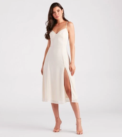Windsor. Chic Flowy Chiffon Midi Dress -Specialtycookwareus 05101 2187 1