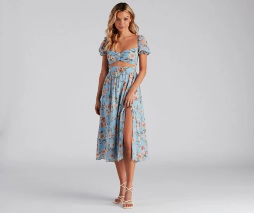 Windsor. Life's A Breeze Floral Cutout Midi Dress -Specialtycookwareus 05101 2190 1