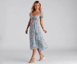 Windsor. Life's A Breeze Floral Cutout Midi Dress -Specialtycookwareus 05101 2190 3