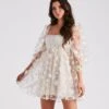 Windsor. Sunshine Daisy Flower Mesh Skater Dress -Specialtycookwareus 05101 2226 1 1