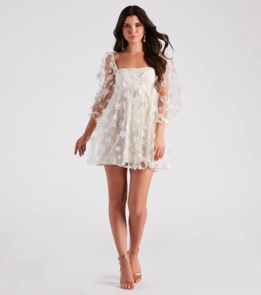 Windsor. Sunshine Daisy Flower Mesh Skater Dress -Specialtycookwareus 05101 2226 3