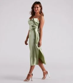 Windsor. Silky Sleek Satin Slip Midi Dress -Specialtycookwareus 05101 2244 3