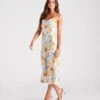 Windsor. Major Admiration Satin Floral Midi Dress -Specialtycookwareus 05101 2343 1