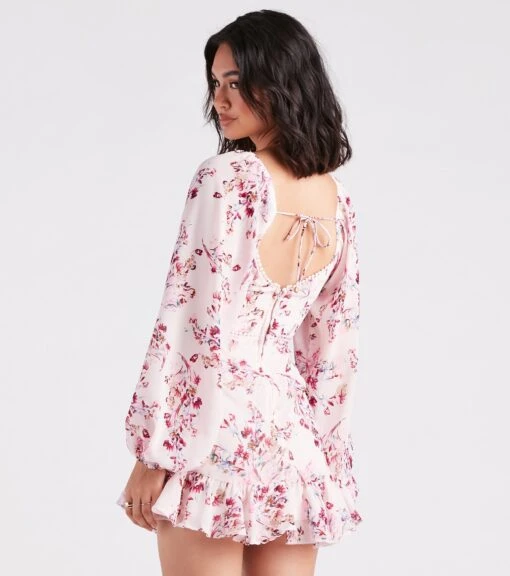 Windsor. Ready For Floral Chiffon Ruffle Short Dress -Specialtycookwareus 05101 2355 2