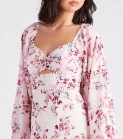 Windsor. Ready For Floral Chiffon Ruffle Short Dress -Specialtycookwareus 05101 2355 4
