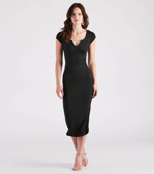 Windsor. Iconic Basic Cap Sleeve Midi Dress -Specialtycookwareus 05101 2530 1