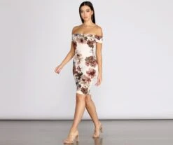 Windsor. Painted In Florals Midi Dress -Specialtycookwareus 05101 7384 3