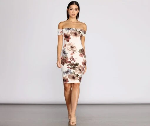 Windsor. Painted In Florals Midi Dress -Specialtycookwareus 05101 7384 4