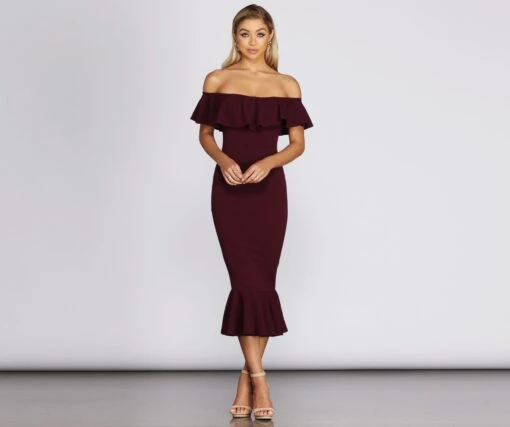 Windsor. Ready And Ruffled Midi Dress -Specialtycookwareus 05101 8114 1