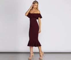 Windsor. Ready And Ruffled Midi Dress -Specialtycookwareus 05101 8114 3