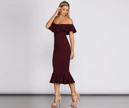 Windsor. Ready And Ruffled Midi Dress -Specialtycookwareus 05101 8114 3