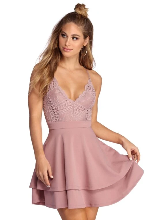 Windsor. Layered In Lace Skater Dress -Specialtycookwareus 05101 8797 1