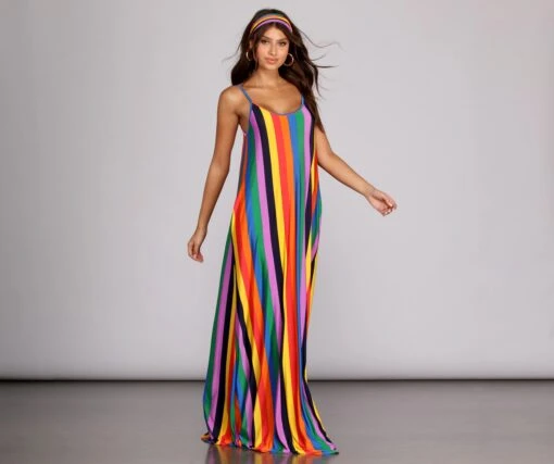 Windsor. Rainbow Wave Maxi Dress -Specialtycookwareus 05102 0244 1