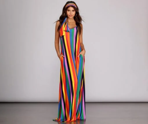 Windsor. Rainbow Wave Maxi Dress -Specialtycookwareus 05102 0244 3
