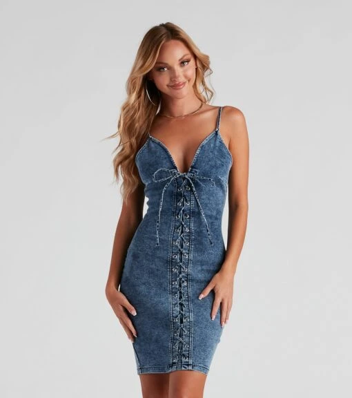 Windsor. Laced Up In Denim Dress -Specialtycookwareus 05102 0291 1