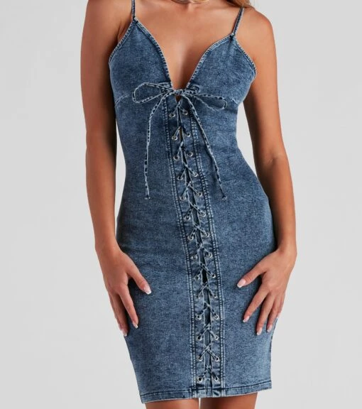 Windsor. Laced Up In Denim Dress -Specialtycookwareus 05102 0291 4