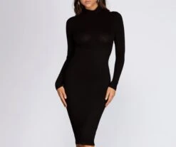 Windsor. Long Sleeve Ribbed Knit Midi Dress -Specialtycookwareus 05102 0344 3 42eb6112 256d 4ec1 939f ea0a612c0014