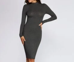 Windsor. Long Sleeve Ribbed Knit Midi Dress -Specialtycookwareus 05102 0345 4 aab30eae c458 4db6 a058 1df04665edde