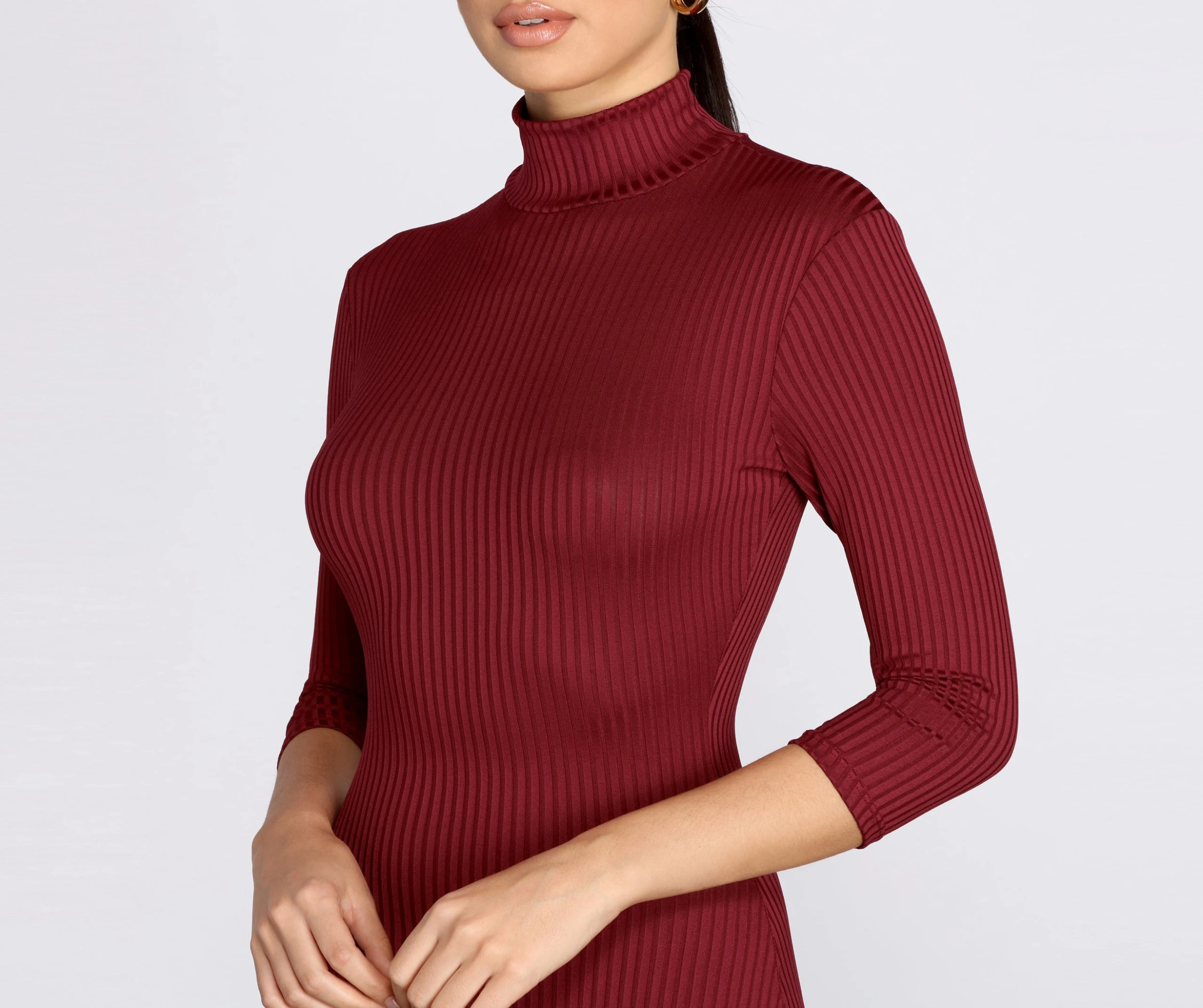 Ribbed Knit Turtleneck Mini Dress Windsor. Ribbed Knit Turtleneck Mini Dress -Specialtycookwareus 05102 0347 3