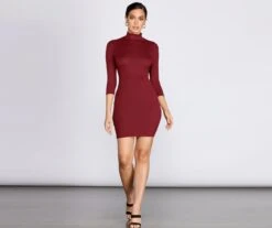 Windsor. Ribbed Knit Turtleneck Mini Dress 5 Windsor. Ribbed Knit Turtleneck Mini Dress -Specialtycookwareus 05102 0347 4