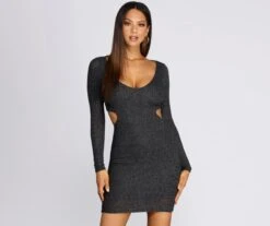 Windsor. Ribbed Knit Cut Out Midi Dress -Specialtycookwareus 05102 0361 1 86cbfeb6 6d59 4640 a6cd 880177ce6e9d