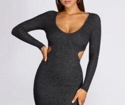 Windsor. Ribbed Knit Cut Out Midi Dress -Specialtycookwareus 05102 0361 4