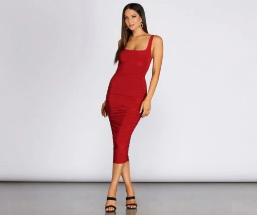 Windsor. Ruched Right In Midi Dress -Specialtycookwareus 05102 0411 1