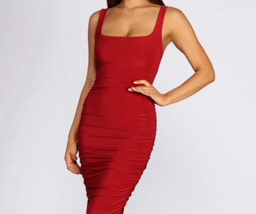Windsor. Ruched Right In Midi Dress -Specialtycookwareus 05102 0411 4