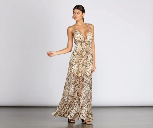 Windsor. Sleeveless Leopard Chiffon Maxi Dress -Specialtycookwareus 05102 0413 4 f54d2f28 4afb 4fce 9deb e69993ee818a