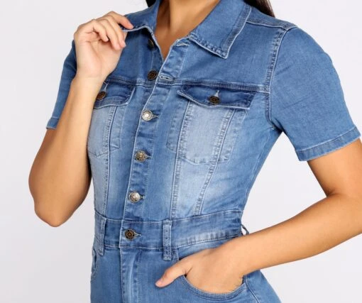 Windsor. Button Up In Denim Frayed Dress -Specialtycookwareus 05102 0436 3 4297081b 6163 40f0 b27e 45e4be2102ce