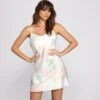 Windsor. A Splash Of This Tie-Dye Satin Mini Dress -Specialtycookwareus 05102 0476 1