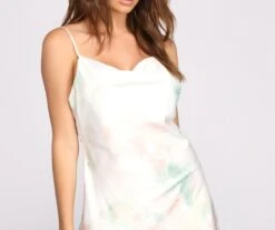 Windsor. A Splash Of This Tie-Dye Satin Mini Dress -Specialtycookwareus 05102 0476 3