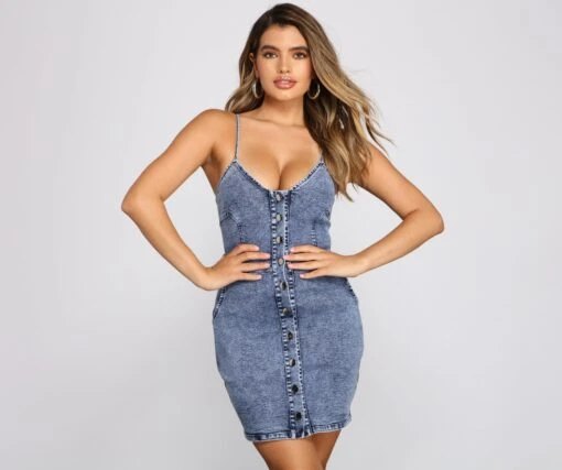 Windsor. Denim Days Button Up Mini Dress -Specialtycookwareus 05102 0499 1 df3f000c 1595 439d b846 5714029003e6