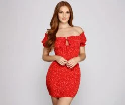 Windsor. Flirty Vibes Off The Shoulder Floral Mini Dress -Specialtycookwareus 05102 0573 4