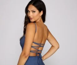 Windsor. Second Take Denim Lace-Up Mini Dress -Specialtycookwareus 05102 0577 4