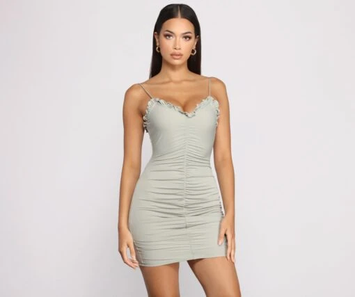 Windsor. Start Fresh Ruffle And Ruched Mini Dress -Specialtycookwareus 05102 0591 1