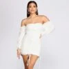 Windsor. Off Shoulder Puff Sleeve Mini Dress -Specialtycookwareus 05102 0596 4