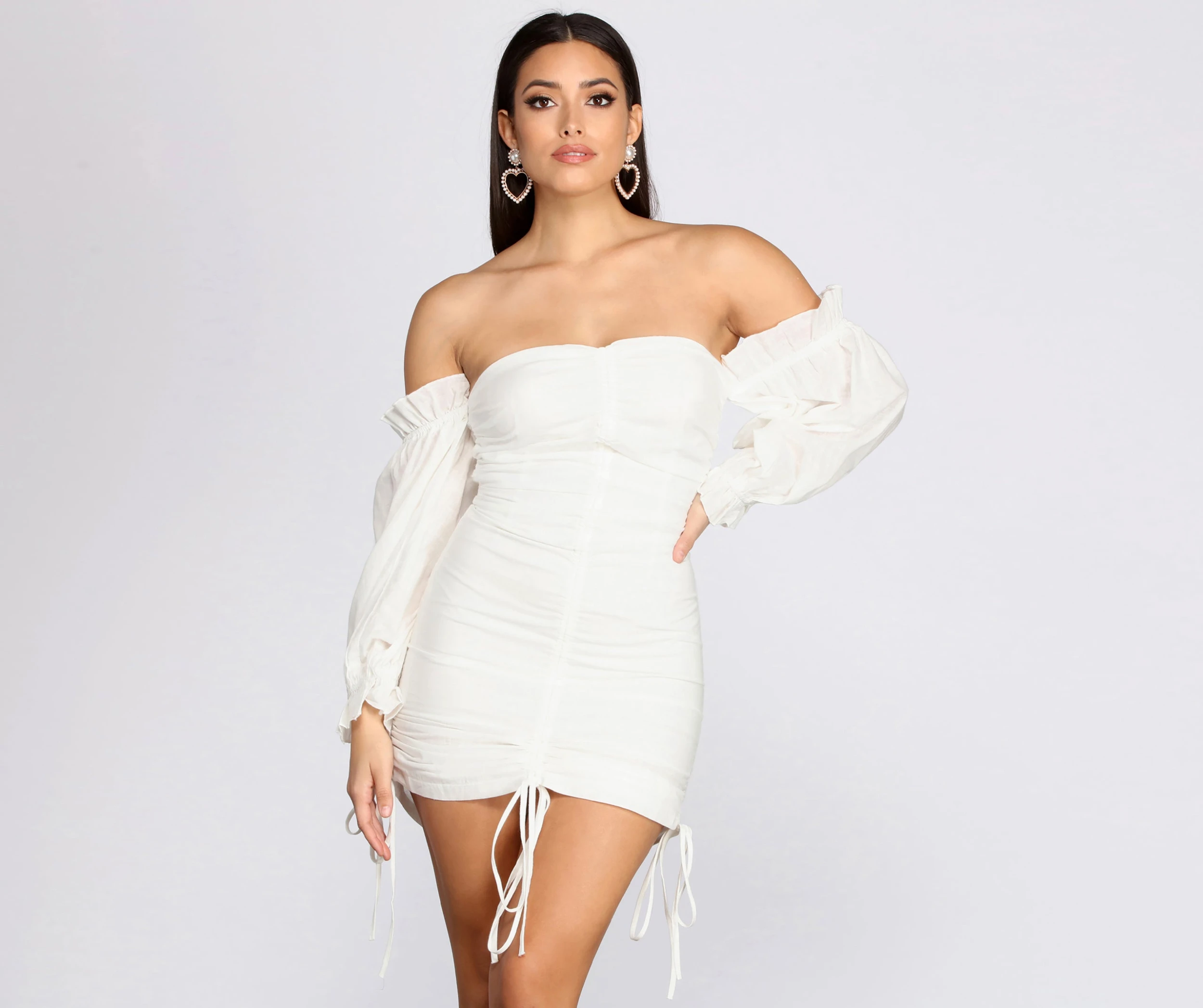 Off Shoulder Puff Sleeve Mini Dress Windsor. Off Shoulder Puff Sleeve Mini Dress -Specialtycookwareus 05102 0596 4