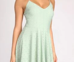 Windsor. Eyelet Breeze Sleeveless Skater Dress -Specialtycookwareus 05102 0599 3