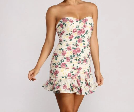 Windsor. Floral Feels Ruffle Mini Dress -Specialtycookwareus 05102 0632 1 f9859e06 f803 4ca7 9e9e e77179a525fe