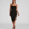 Windsor. Sleek Sleeveless Square Neck Ribbed Knit Midi Dress -Specialtycookwareus 05102 0706 1