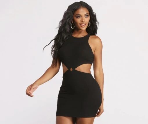 Windsor. Sleeveless Cut Out O-Ring Ribbed Mini Dress -Specialtycookwareus 05102 0722 1 ff363490 2179 4b07 abae 4bc33fc3df42