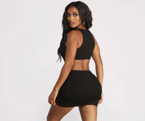 Windsor. Sleeveless Cut Out O-Ring Ribbed Mini Dress -Specialtycookwareus 05102 0722 2 b56df87c ed87 4266 af90 7488c670240f