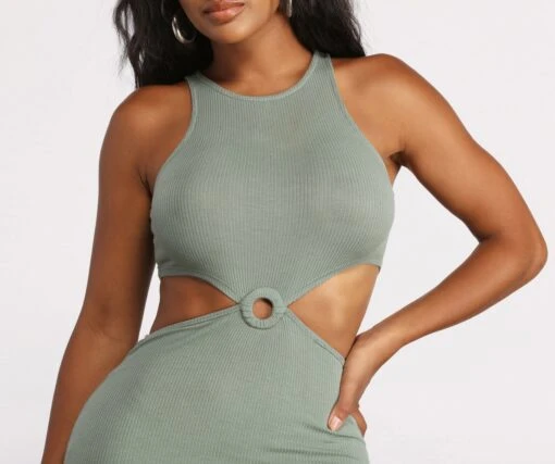 Windsor. Sleeveless Cut Out O-Ring Ribbed Mini Dress -Specialtycookwareus 05102 0723 3 6c18efc7 78c5 435d b1a5 afb0176daf12