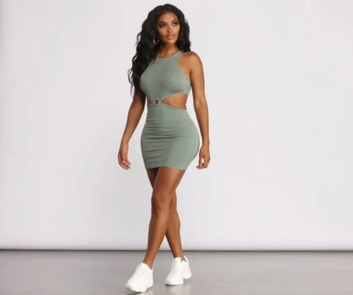 Windsor. Sleeveless Cut Out O-Ring Ribbed Mini Dress -Specialtycookwareus 05102 0723 4 06e2a912 e3fd 420e 9589 2c02c87c01c6
