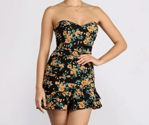 Windsor. Floral Feels Ruffle Mini Dress -Specialtycookwareus 05102 0742 1
