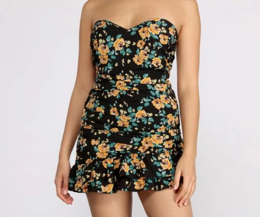 Windsor. Floral Feels Ruffle Mini Dress -Specialtycookwareus 05102 0742 3